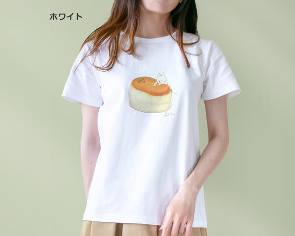 選べるスフレチーズケーキとネコぱんのTシャツ【受注制作】 6枚目の画像