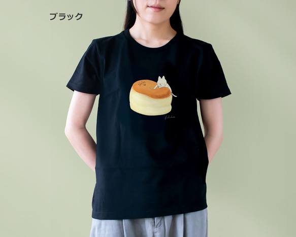 選べるスフレチーズケーキとネコぱんのTシャツ【受注制作】 7枚目の画像