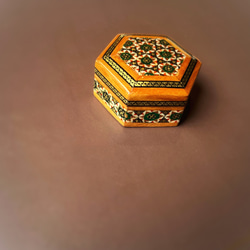 ペルシャの象嵌細工　小箱【ハータムカーリー075】 7枚目の画像