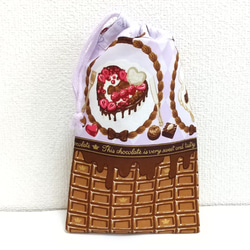 チョコレート（パープル）1  巾着袋 1枚目の画像