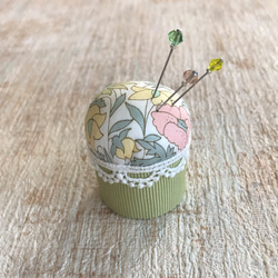 フランスアンティークお花柄 カルトナージュ　ミニクッション ピンクッション フタ付きピンクッション2 LGR＜カルトナージュ＞ その他