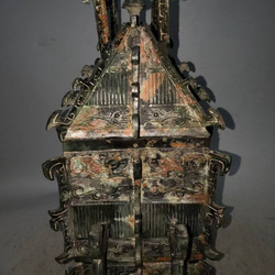 青銅器 青銅製 神獣紋 青銅彝 方彝 賞物 置物 希少唐物 珍品 8