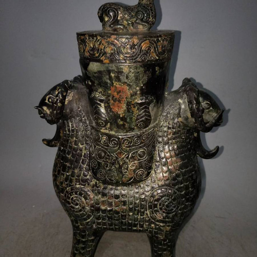 青銅器 青銅製 銘文 雙羊尊 青銅尊 賞物 置物 珍品希少 唐物 8 その他