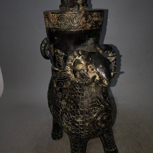 青銅器 青銅製 銘文 雙羊尊 青銅尊 賞物 置物 珍品希少 唐物 8 その他