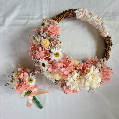 ドライフラワーリースブーケとブートニア～sweet memories ブーケ fumi