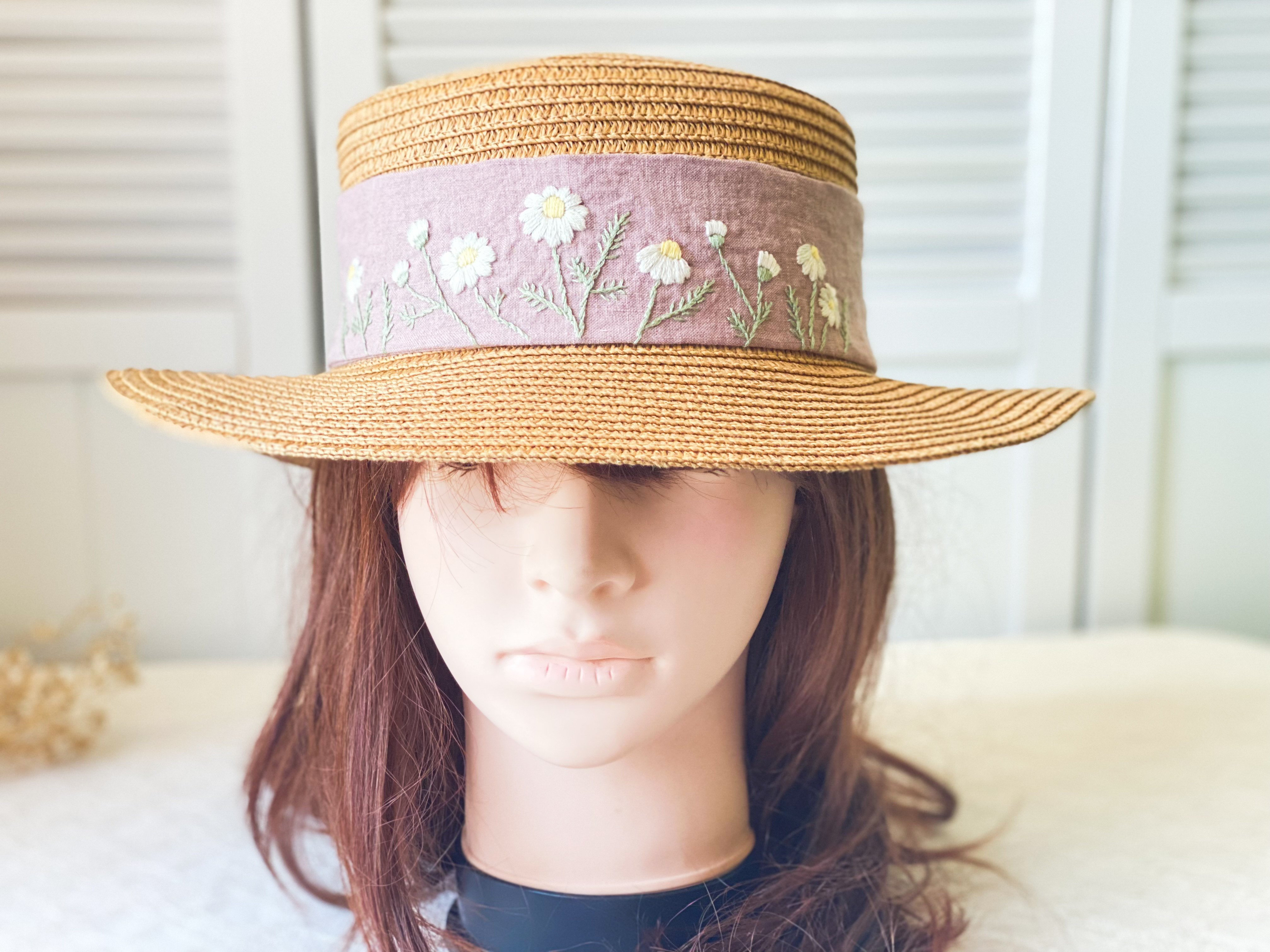 【即納】森のお嬢さんのカンカン帽《カモミール》（ピンク）