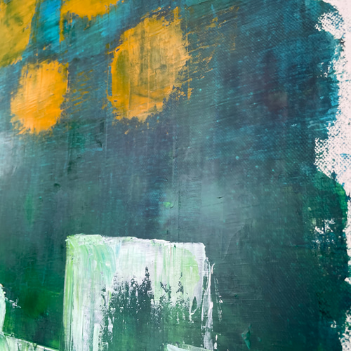 手描き抽象画（油彩）：「長雨」 F8サイズ 絵画 Zarathustra AP