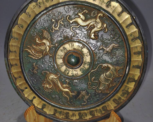 銅鏡 Amazon｜前漢時代 草葉文鏡復元6寸(18cm) 白銅鏡 青銅器 神鏡