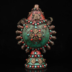 美術品 銅製 貴石象嵌 鼻煙壺 根付 希少珍品 貴重 1xz その他置物 X