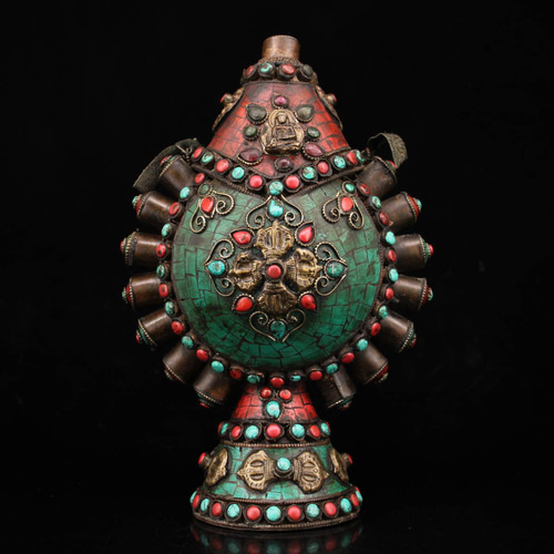 美術品 銅製 貴石象嵌 鼻煙壺 根付 希少珍品 貴重 1xz その他置物 X