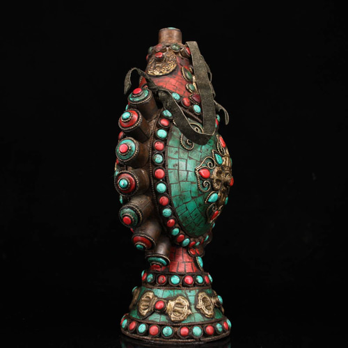 美術品 銅製 貴石象嵌 鼻煙壺 根付 希少珍品 貴重 1xz その他置物 X