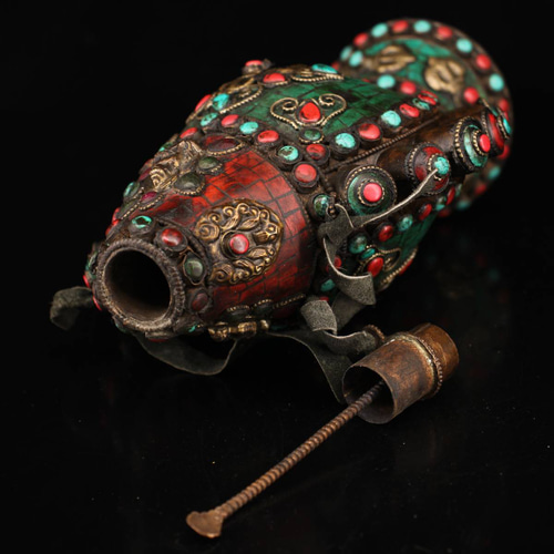 美術品 銅製 貴石象嵌 鼻煙壺 根付 希少珍品 貴重 1xz その他置物 X