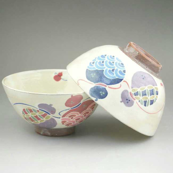 ◆商品番号 11095 招福六瓢夫婦茶碗　圭司 6枚目の画像