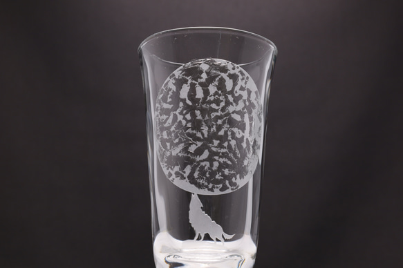 ビアグラス・一口ビールグラス・グラス 月にほえろ！ 満月と狼