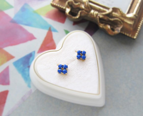 Simple Bijou earring／pierce（ブルー）*1418* 7枚目の画像
