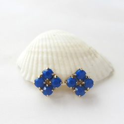 Simple Bijou earring／pierce（ブルー）*1418* 2枚目の画像