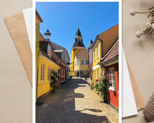 北欧デンマークのカラフルな街並み｜Faaborg（フォーボー）風景ポスト