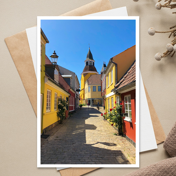 北欧デンマークのカラフルな街並み｜Faaborg（フォーボー）風景ポスト