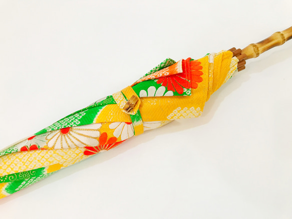 着物日傘　絹の着物をアップサイクル　日本の職人が手仕事で制作　#38 5枚目の画像