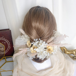 装いの時間 【 white × pink ｱﾈﾓﾈ 】ヘッドドレス アクセサリー 髪飾り 結婚式 成人式 BOX付 5枚目の画像