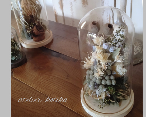 低反発 腰用 ドライフラワー ガラスドーム アレンジメント