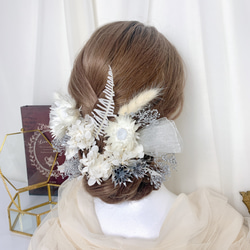 装いの時間 【 silver ｼﾙﾊﾞｰﾃﾞｰｼﾞｰ 】 ヘッドドレス アクセサリー 髪飾り 結婚式 成人式 BOX付 4枚目の画像