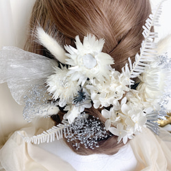 装いの時間 【 silver ｼﾙﾊﾞｰﾃﾞｰｼﾞｰ 】 ヘッドドレス アクセサリー 髪飾り 結婚式 成人式 BOX付 6枚目の画像