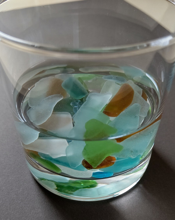 小豆島のシーグラス（天然）＊rare柄入りガラス 6枚目の画像