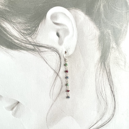 14kgfキャンディカラーロングピアス/イヤリング 14kgfキャンディカラーロングピアス/イヤリング