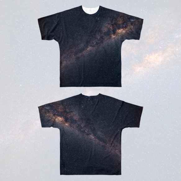 【New!】Galaxy Graphic Tee Shirt - Milky Way -｜銀河柄Tシャツ 2枚目の画像