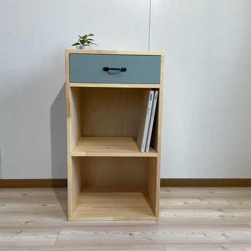 【サイズオーダー可】木のぬくもり感じる収納ラック・N×グリーン サイズオーダー可】木のぬくもり感じる収納ラック・ナチュラル×グリーン