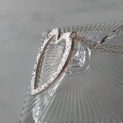 "Concrete"  silver  long necklace (ハート) 3枚目の画像
