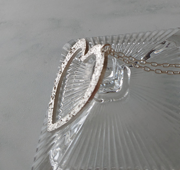 "Concrete"  silver  long necklace (ハート) 3枚目の画像