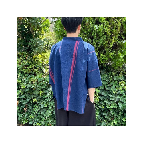 雲土【楽衣】 (RAKUE) シャツ 浴衣 作務衣 ｵﾘｼﾞﾅﾙ 一点もの シャツ 