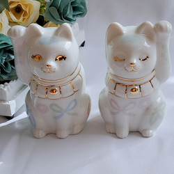 招き猫　縁起物　ペア　結婚祝い　新築祝い　開業祝い　インテリアポーセラーツ 041a44e52cb46f523e05a637bf043d