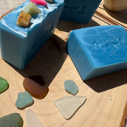 海石鹸　La Mer Soap ミントの石鹸　手作り石鹸　雑貨石鹸　ハンドメイド石鹸　海　夏【1個】 3枚目の画像