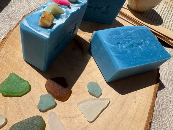 海石鹸　La Mer Soap ミントの石鹸　手作り石鹸　雑貨石鹸　ハンドメイド石鹸　海　夏【1個】 3枚目の画像
