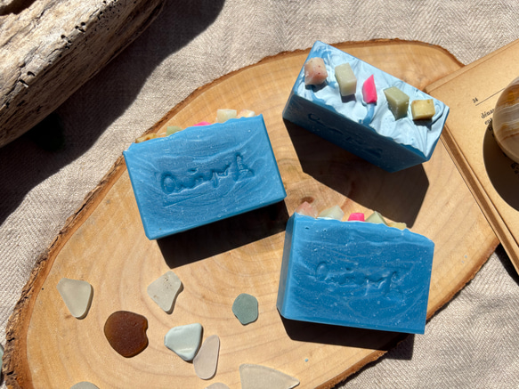 海石鹸　La Mer Soap ミントの石鹸　手作り石鹸　雑貨石鹸　ハンドメイド石鹸　海　夏【1個】 4枚目の画像