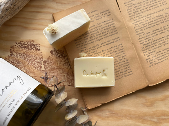 【SALE】白ワイン石鹸　Vin blanc  Soap 手作り石鹸 ハンドメイド石鹸　雑貨石鹸【1個】 2枚目の画像