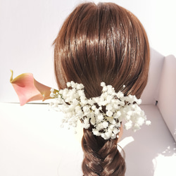 カラーリリィ×大粒のカスミ草　髪飾り ヘッドドレス 結婚式  成人式 前撮り 白無垢 和装 ヘアアクセサリー 2枚目の画像