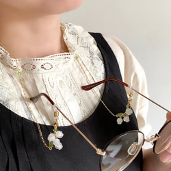 ♪607❤️ 鈴蘭　スズラン　パール　ガラスビーズ　マスクチェーン　メガネチェーン ♪607❤️ 鈴蘭スズランパールガラスビーズマスクチェーンメガネ