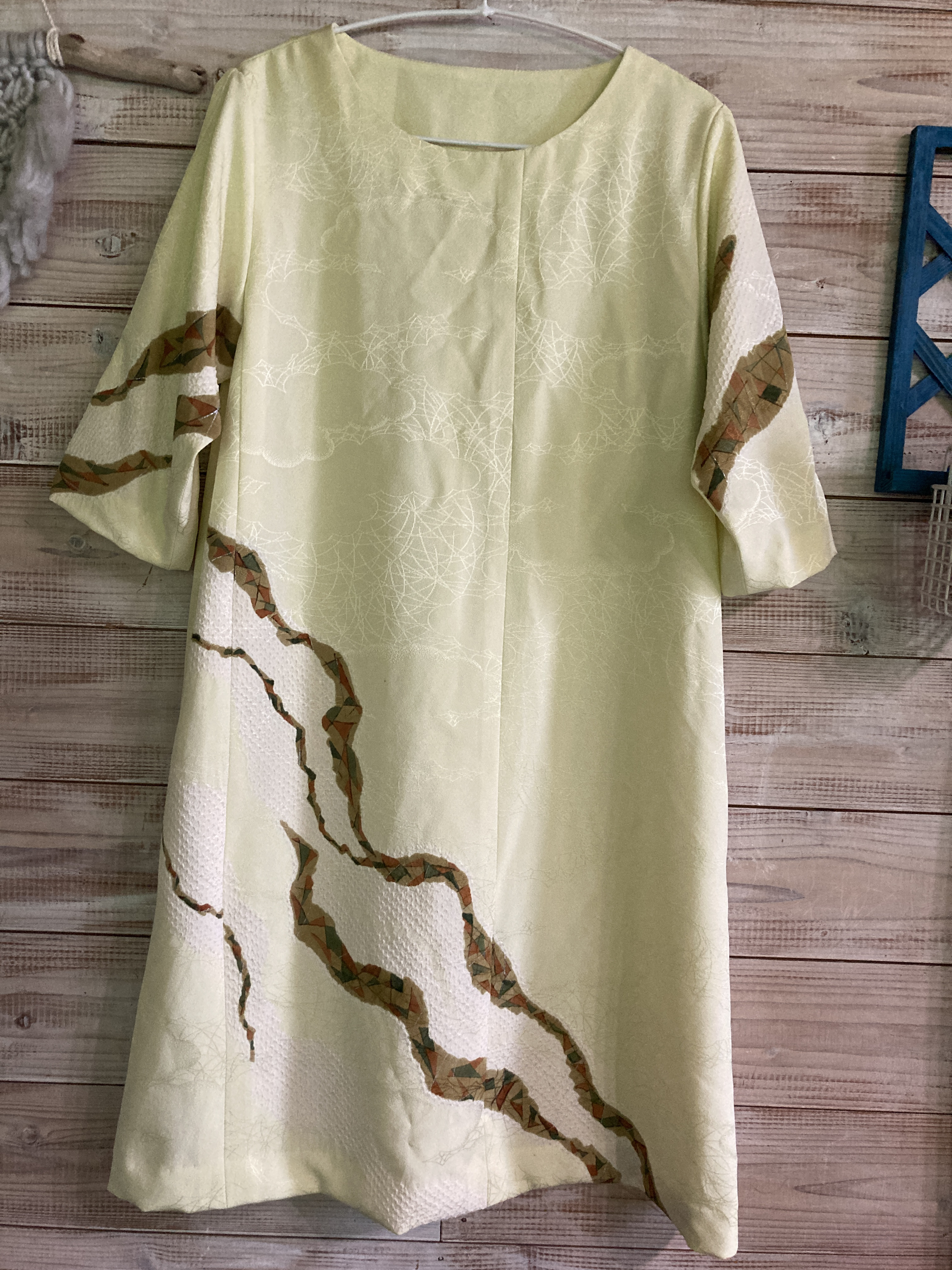 着物リメイクシンプルなワンピース