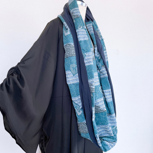 反物仕立て スヌード 長襦袢 ストール 和柄 ギフト 贈答品 着物