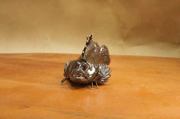 オニオコゼ・陶芸作品 置物mini（陶 さかな フィギュア） 5枚目の画像