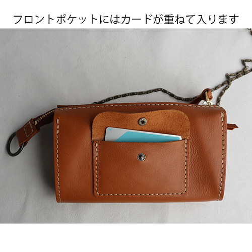 ショルダーの財布/革の大きな長財布/左利き右利き財布/LV-camel スマホ