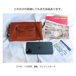 スマホショルダーの財布/革の大きな長財布/スマホポシェット /LV-グリーン送料無料 9枚目の画像