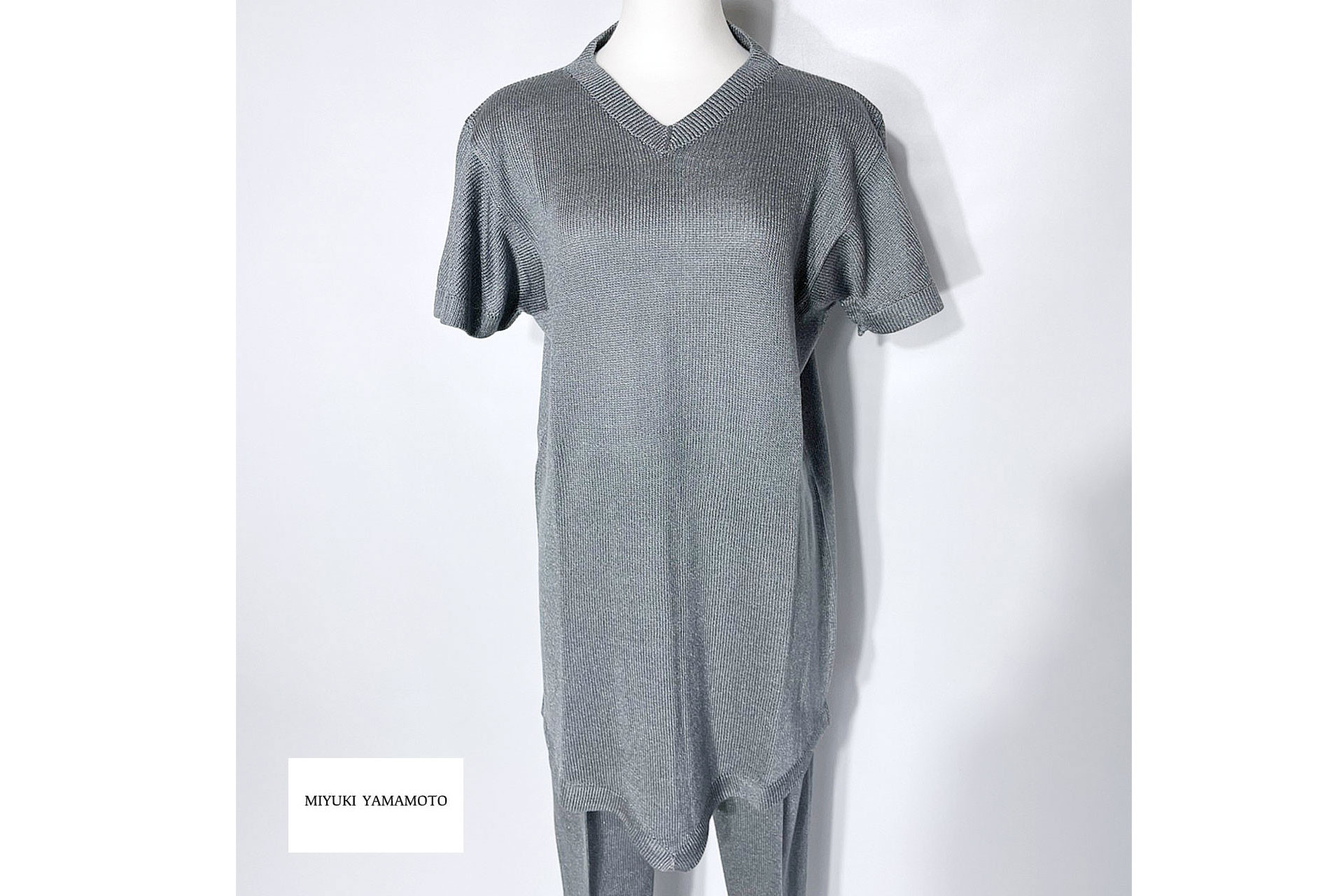 サマーニット✿メタリック チュニック グレー 370 METALLICK V TUNIC (gray)