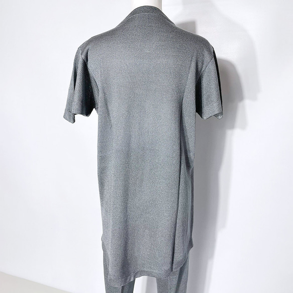 サマーニット✿メタリック チュニック グレー 370 METALLICK V TUNIC (gray) 6枚目の画像