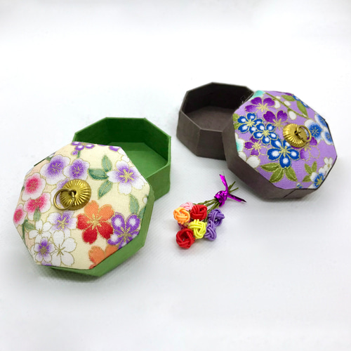 布の八角小箱(2個セット)【夏・花露】 ギフトボックス 手づくり