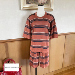 サマーニット✿テラコッタ グリッター ボーダー トップス  373 TERRACOTTA STRIPE TOPS 8枚目の画像